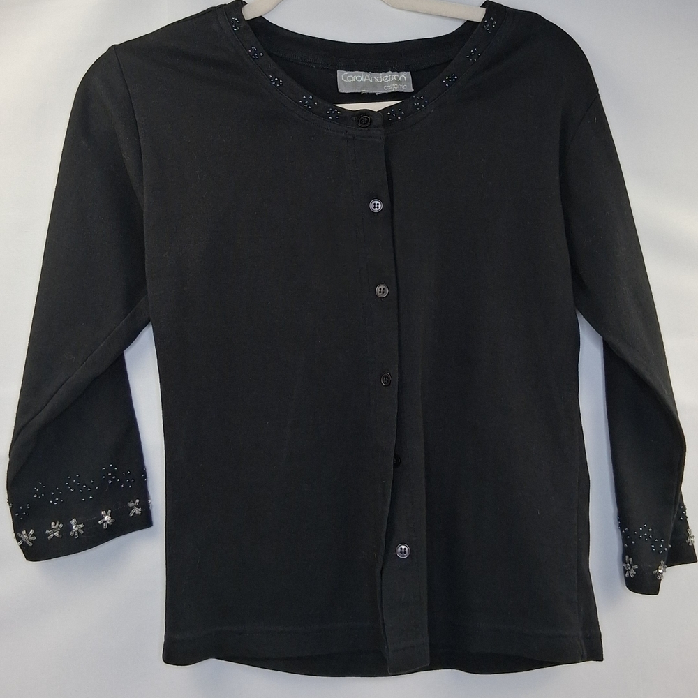 Vintage 90s/Y2K Carol Anderson California Silk Cotton Beaded Cardigan Size XS/S